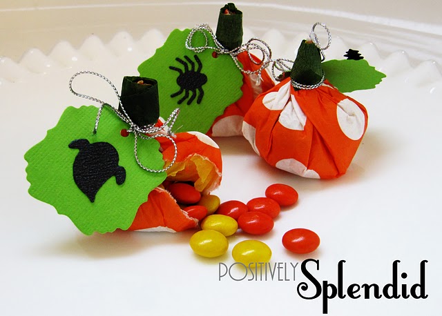 Candy filled paper pumpkins