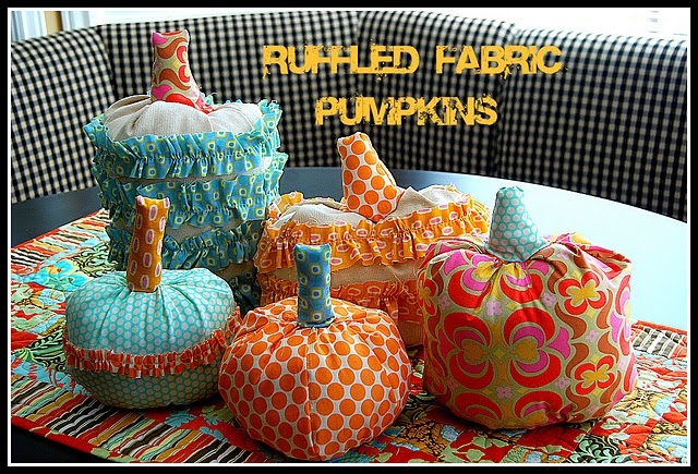ruffled fabric pumpkins