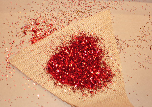 Valentine glittering burlap