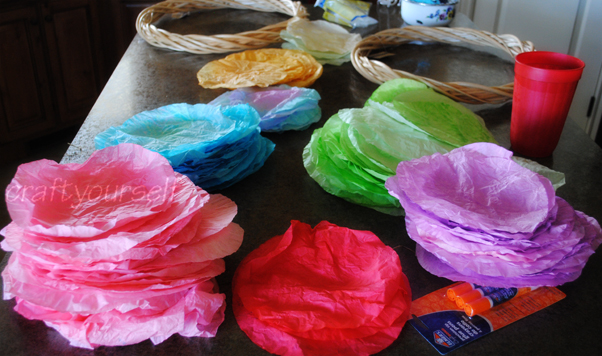 coffee filters dyed