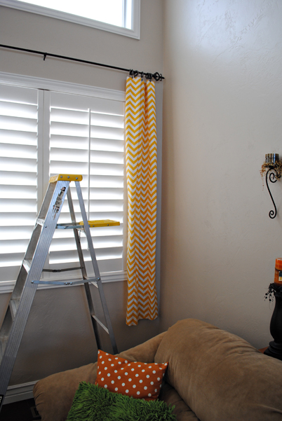 Chevron short curtains