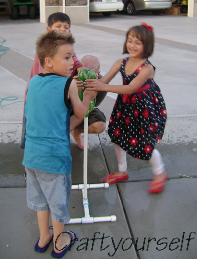 PVC Rocket Launcher Kids having fun