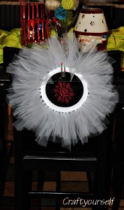Christmas tulle wreath white