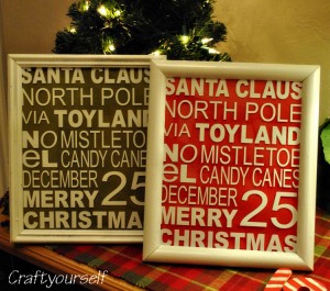 Holiday Framed subway art