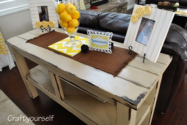 pottery barn table close up