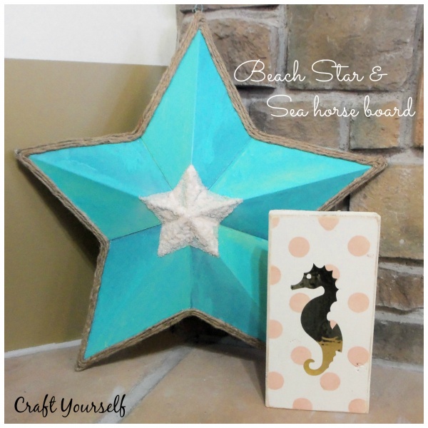 beach star and sea horse board