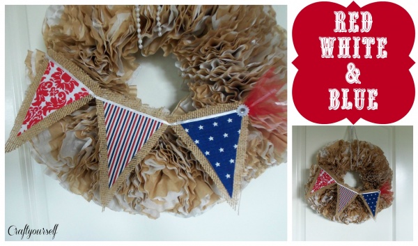 4th of july bunting on wreath