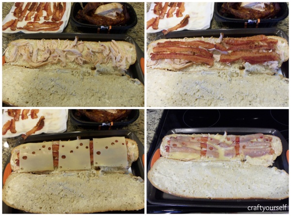 chicken bacon ranch sandwhich assembly