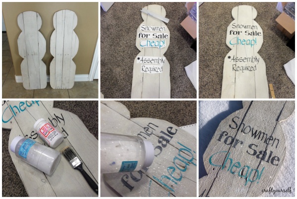 snowman words and glitter