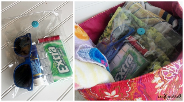 vinyl pouch beach bag