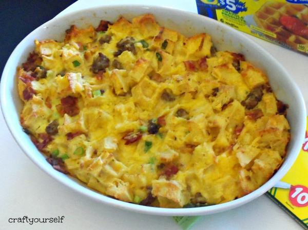 eggo casserole close up