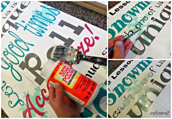 snowman board glitter