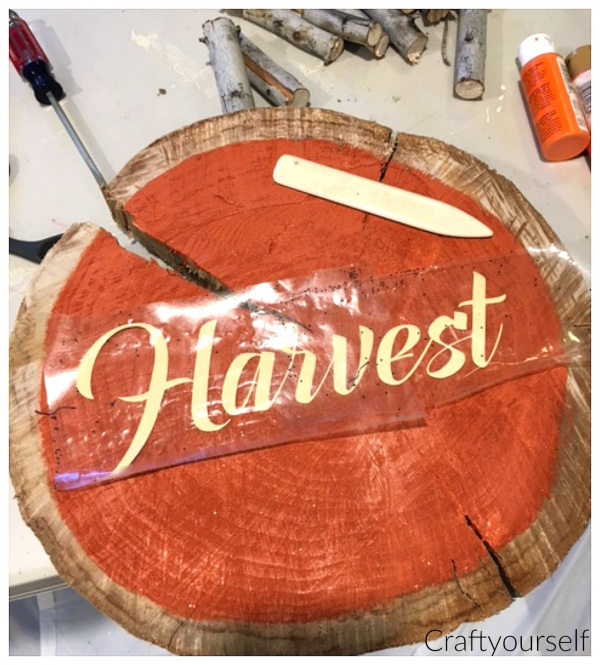 Applying Vinyl to Harvest Pumpkin