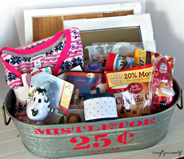 Christmas Bucket List Basket Gift idea for the holdiays